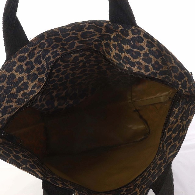 Herve Chapelier(エルベシャプリエ)のエルベシャプリエ トートバッグ 舟型 レオパード ハンドバッグ ブラック レディースのバッグ(トートバッグ)の商品写真
