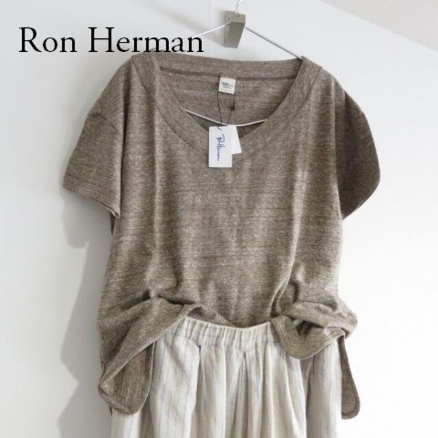 新品 Ron Herman ロンハーマン Tシャツ　霜降り　ゆったり目　茶　S