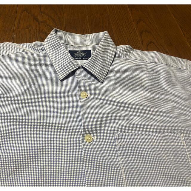 クールビズ　シアサッカー　ギンガムチェック　ワンナップシャツ メンズのトップス(シャツ)の商品写真