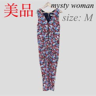 ミスティウーマン(mysty woman)の美品！mysty woman オールインワン サロペット 花柄 M(オールインワン)