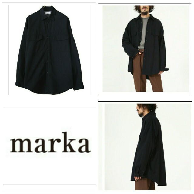 【未使用/50%off/超軽量】marka6オンスデニムシャツジャケット/BLK