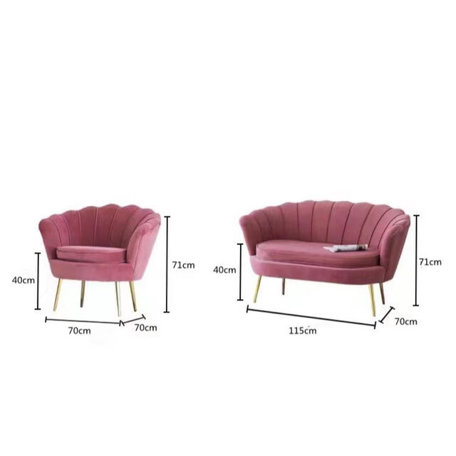 大人気　ピンク　ソファー椅子　一人掛けソファ　カラー　ふわふわ