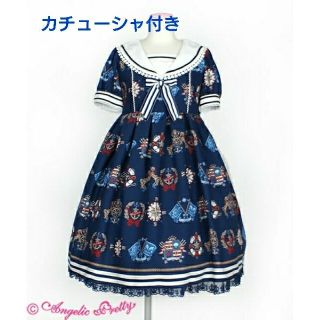Angelic pretty Vintage Marineワンピース 紺 マリン 【残りわずか】 Angelic pretty Vintage Marineワンピース 紺 マリン ひざ丈ワンピース