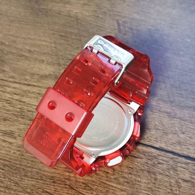 G-SHOCK GA-100/GA-110等に スケルトンレッド ベゼル・ベルトの