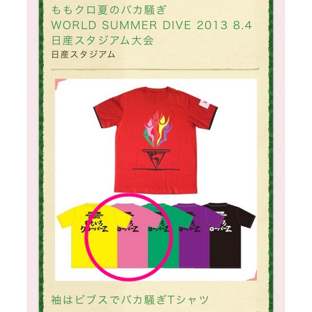 ももいろクローバーZ(モモイロクローバーゼット)のももクロ☆夏バカ2013Tシャツ☆ピンクS エンタメ/ホビーのタレントグッズ(アイドルグッズ)の商品写真