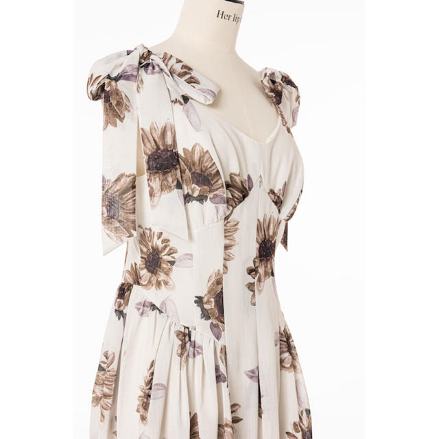らら様専用】Sunflower-Printed Midi Dress 目玉セール e-gaio.com.br