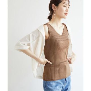 ロペピクニック(Rope' Picnic)の＊新品＊ ロペピクニック　カップ付きVネックニットタンク(カットソー(半袖/袖なし))