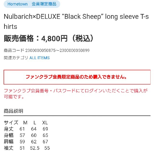 Nulbarich×DELUXE long sleeve　t-shirts メンズのトップス(Tシャツ/カットソー(七分/長袖))の商品写真