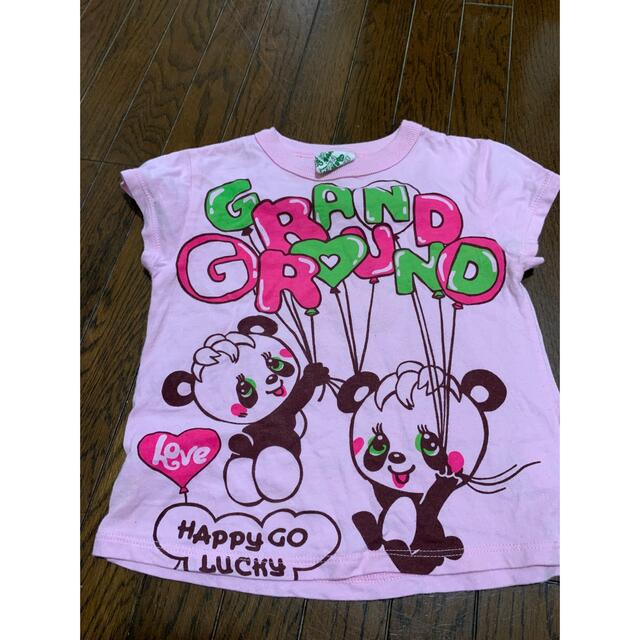 GrandGround(グラグラ)の即決★グラグラ★パンダちゃん半袖Tシャツ★90★ハッピー キッズ/ベビー/マタニティのキッズ服女の子用(90cm~)(Tシャツ/カットソー)の商品写真