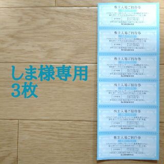 【しま様専用】名鉄株主入場ご招待券3枚セット(遊園地/テーマパーク)