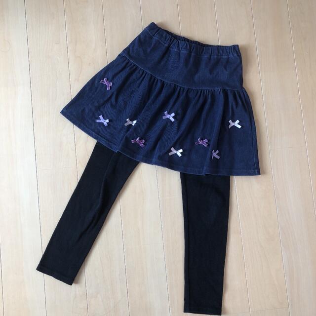 anyFAM(エニィファム)の訳あり⭐︎anyFAM⭐︎リボン  スカッツ　130  デニム キッズ/ベビー/マタニティのキッズ服女の子用(90cm~)(スカート)の商品写真