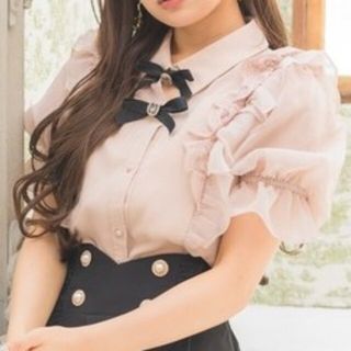 ロジータ(ROJITA)の【専用】ROJITA(ロジータ) Wリボンラッフルシアーブラウス(シャツ/ブラウス(半袖/袖なし))