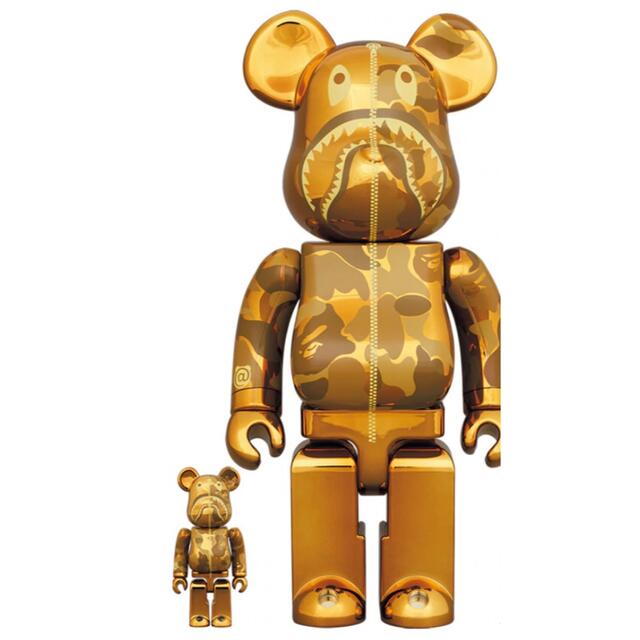 BAPECAMOSHARK BE@RBRICK 100% & 400% GOLD