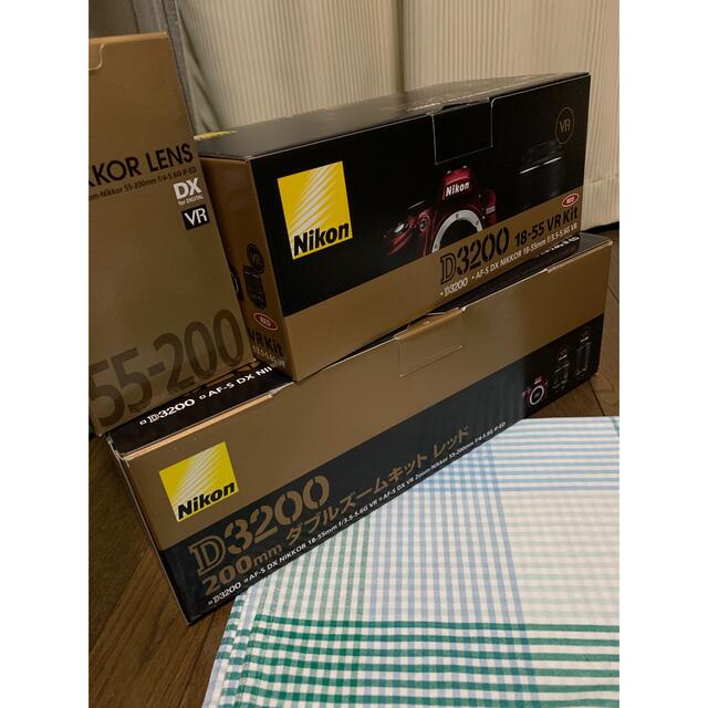 Nikon デジタル一眼カメラ D3200 ダブルズームキット RED 【オープニング 大放出セール】 スマホ/家電/カメラ