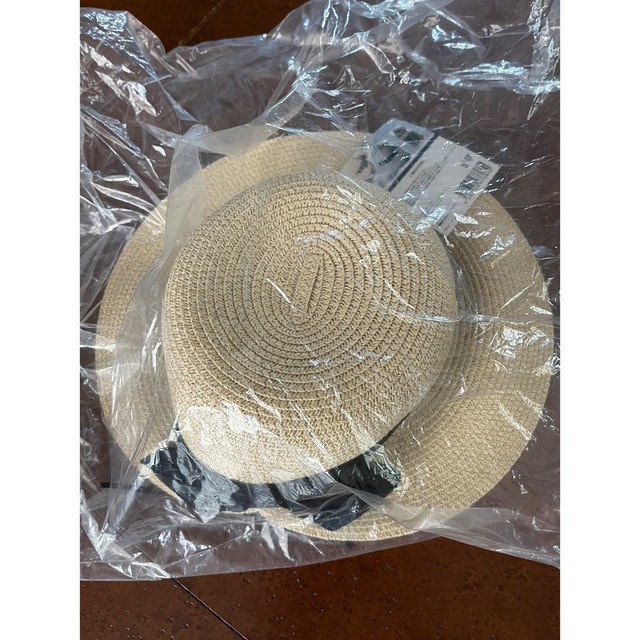 未開封ノベルティ麦わら帽子調節付き レディースの帽子(麦わら帽子/ストローハット)の商品写真