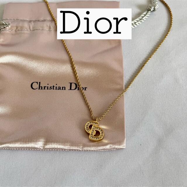【美品】クリスチャンディオール ロゴ ネックレス カラーストーン ラインストーン | フリマアプリ ラクマ