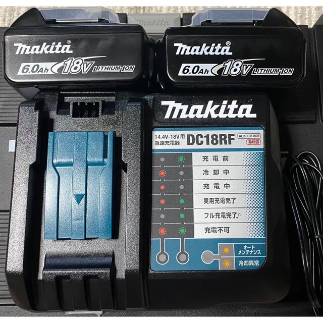 Makita 新品未使用最新純正バッテリーBL1860b2個充電器DC18RF - 工具 ...