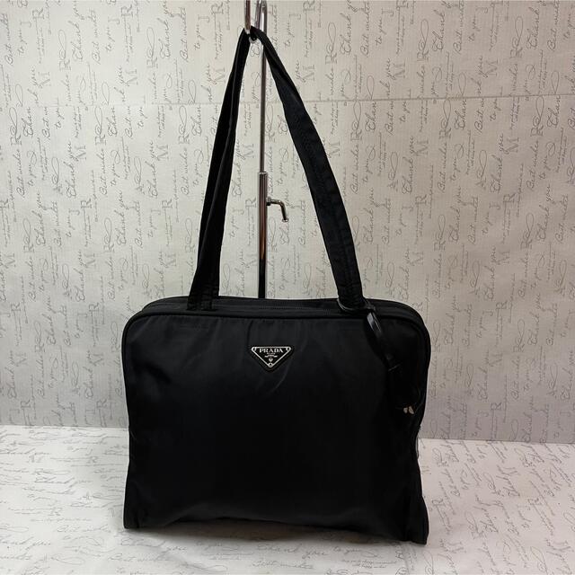 PRADA プラダ 三角プレート トートバック ナイロン カデナ 黒 - トート