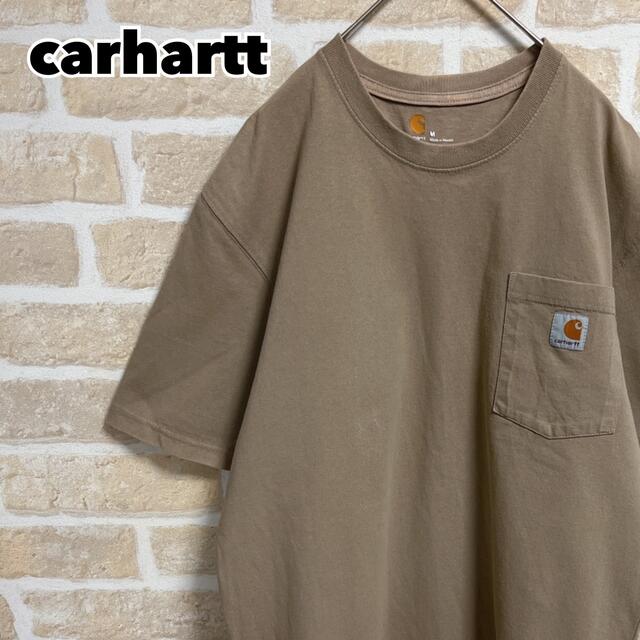 carhartt(カーハート)のcarhartt カーハート Tシャツ ポケット ベージュ ワンポイントロゴ メンズのトップス(Tシャツ/カットソー(半袖/袖なし))の商品写真