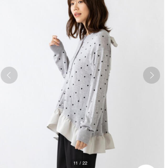Sono - 1 sono グレー ドット刺繍フレアカーディガンの通販 by Sono - 1 sono グレー ドット刺繍フレアカーディガンの通販 by