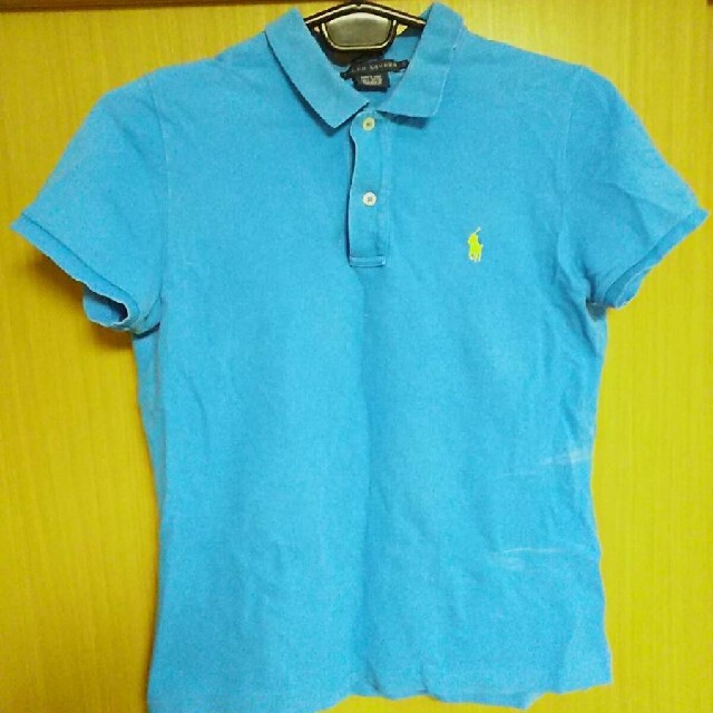 POLO RALPH LAUREN(ポロラルフローレン)のPOLO RALPH LAURENポロシャツ水色ラルフローレンLスキニーフィット レディースのトップス(ポロシャツ)の商品写真