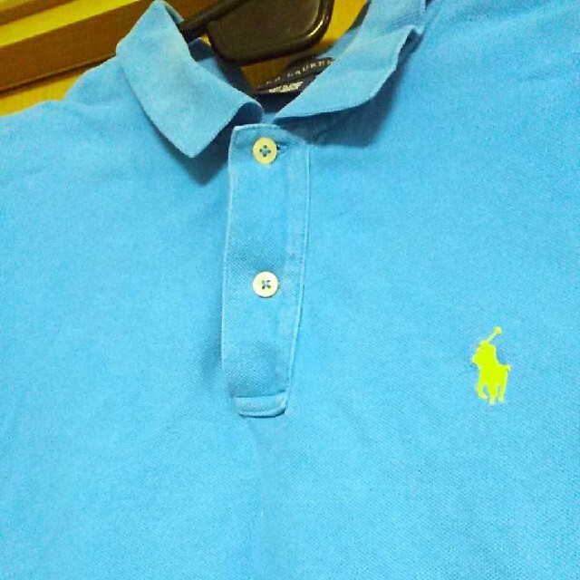 POLO RALPH LAUREN(ポロラルフローレン)のPOLO RALPH LAURENポロシャツ水色ラルフローレンLスキニーフィット レディースのトップス(ポロシャツ)の商品写真