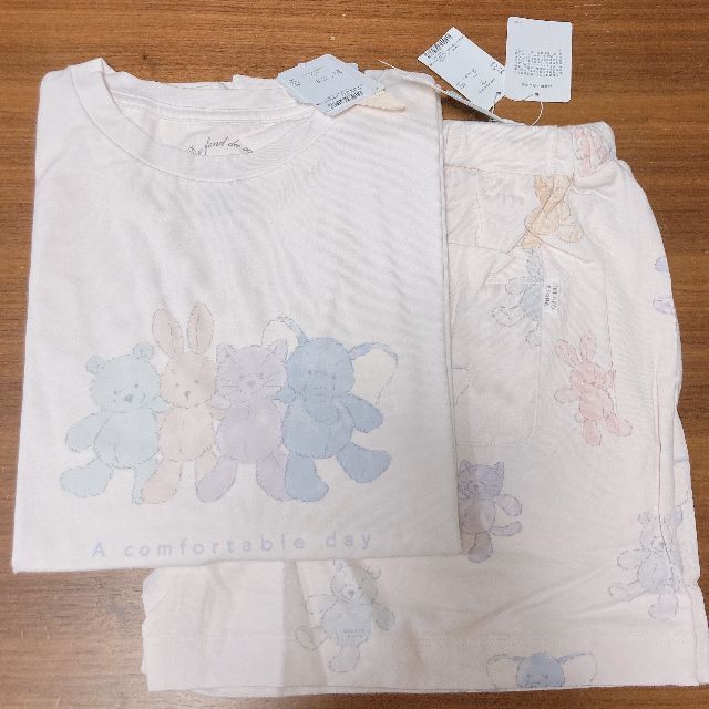 ♡新品 ジェラートピケ ぬいぐるみワンポイントTシャツ&ショートパンツ ピンク♡