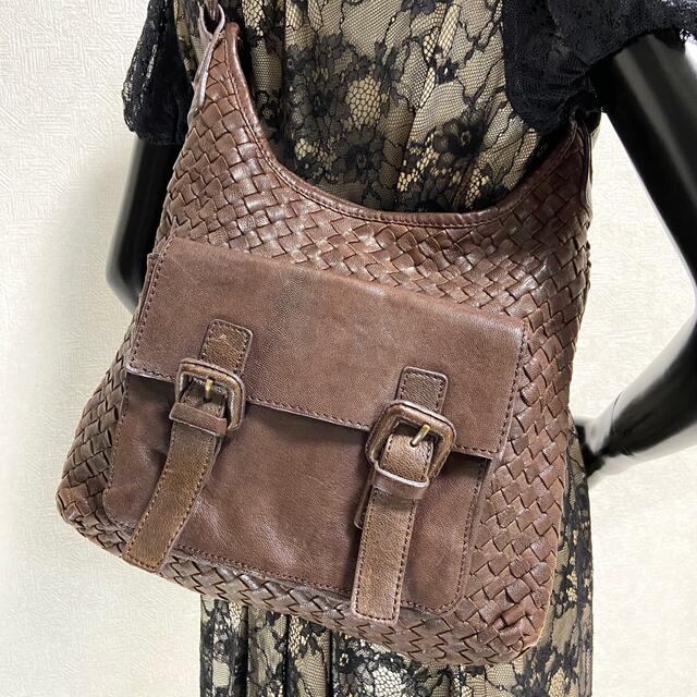 MARTINA CAPONI レザーメッシュ イントレチャート ショルダーバッグの