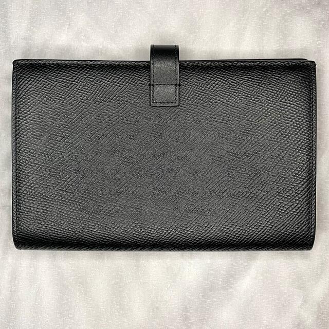 最高級 箱付き CELINE セリーヌ 黒 ラージストラップウォレット 折り