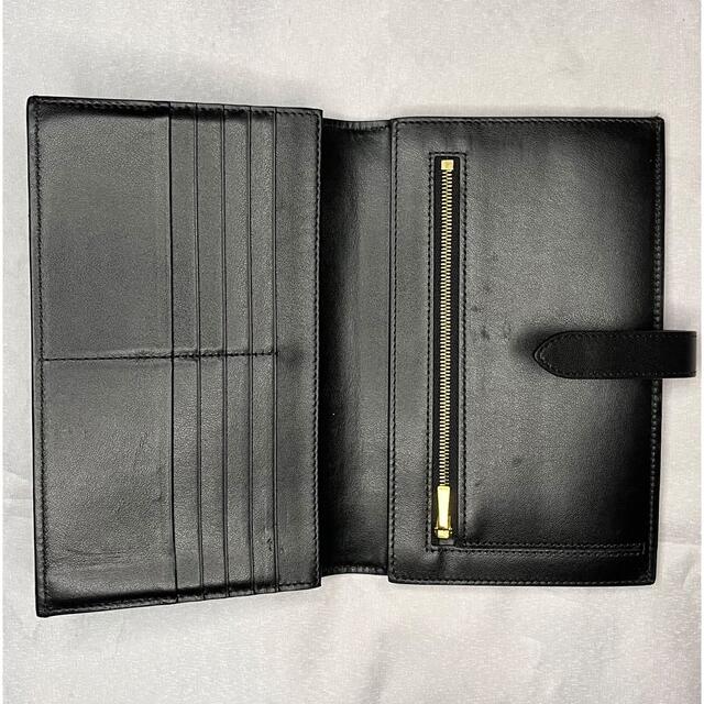 クレジット celine ラージストラップウォレット 黒革 ブラックの通販