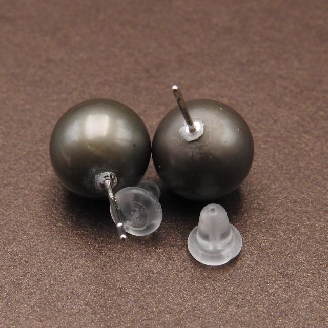 未使用品】K14WG ピアス 黒蝶 真珠 パール 10mm 天然 - ピアス