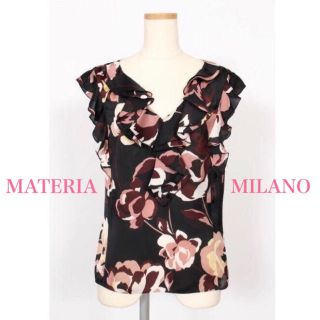 マテリア(MATERIA)の新品 MATERIA MILANO♡ローズ柄フリルブラウス(シャツ/ブラウス(半袖/袖なし))