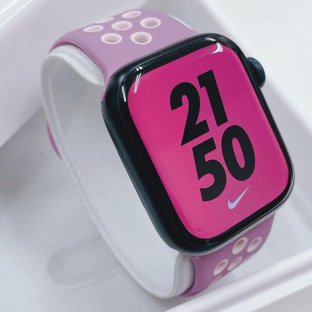 腕時計(デジタル)Apple Watch series7 ナイキ アップルウォッチ 41mm 黒