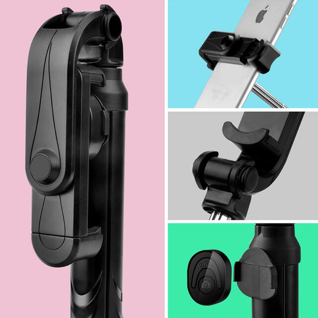 自撮り棒 三脚 スタンド セルカ棒 スマホ Bluetooth リモコン 写真 スマホ/家電/カメラのスマホアクセサリー(自撮り棒)の商品写真
