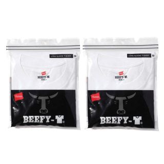 ヘインズ(Hanes)の【2枚セット】新品未使用 Hanes BEEFY LONG サイズM ホワイト (Tシャツ/カットソー(七分/長袖))