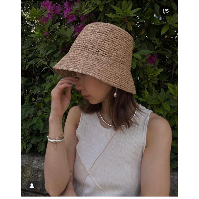 アメリ Ameri MEDI RAFFIA LADY HAT ベージュ