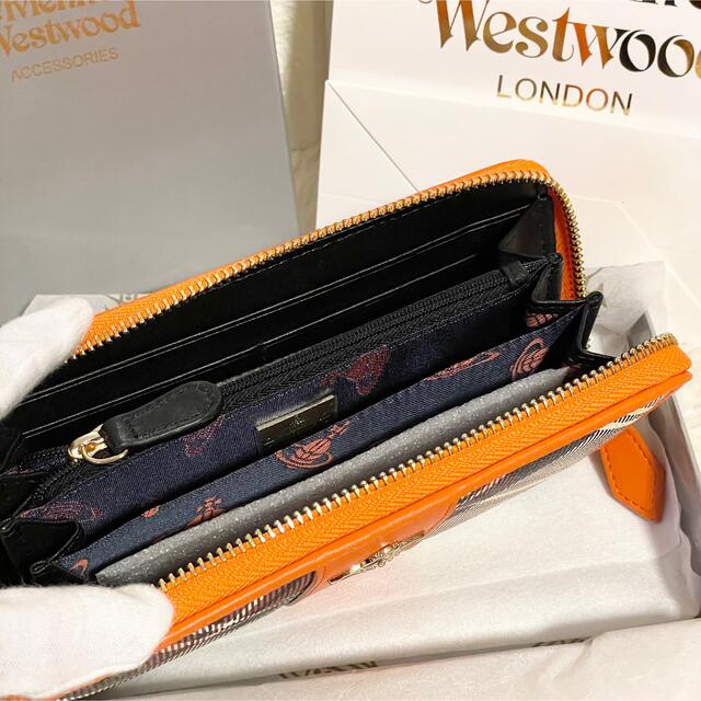 Vivienne Westwood(ヴィヴィアンウエストウッド)の超希少！【新品】ヴィヴィアンウエストウッド　チェック柄オレンジ長財布 レディースのファッション小物(財布)の商品写真