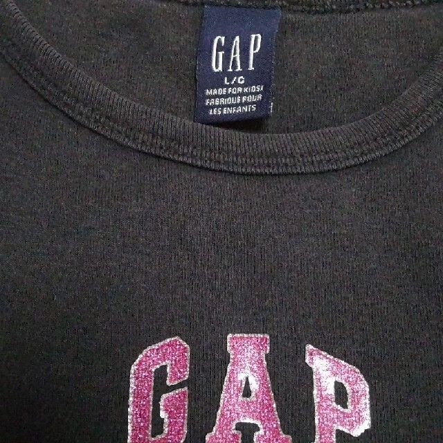 GAP(ギャップ)のGap　 黒Tシャツ　L／Ｇ キッズ/ベビー/マタニティのキッズ服女の子用(90cm~)(Tシャツ/カットソー)の商品写真