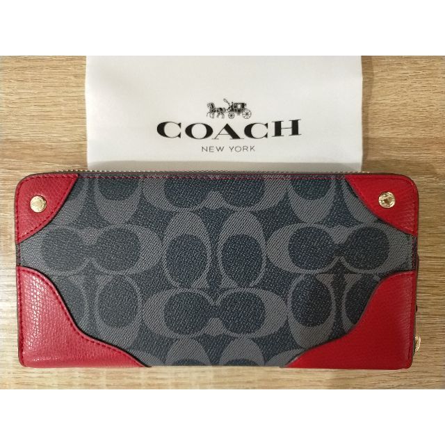 COACH(コーチ)の＊COACH　コーチ＊シグネチャー　長財布　デニム×クラシックレッド レディースのファッション小物(財布)の商品写真