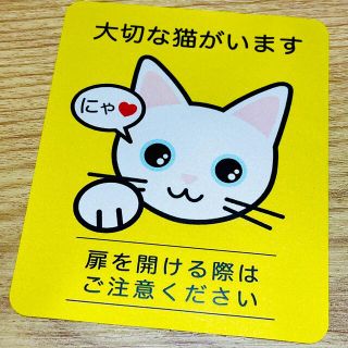 【シロ瞳青】猫がいます四角ステッカー5y　ネコねこシール(猫)