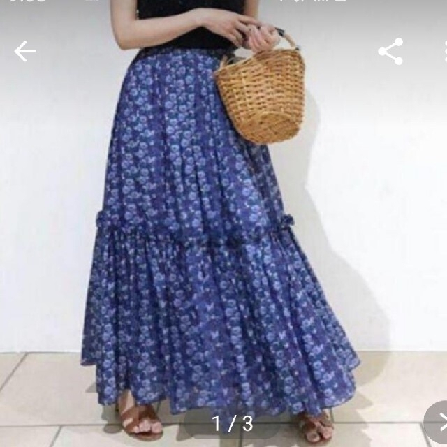 Drawer LIBERTY フラワーロングスカート ドゥロワー リバティ - ロング Drawer LIBERTY フラワーロングスカート ドゥロワー リバティ - ロング