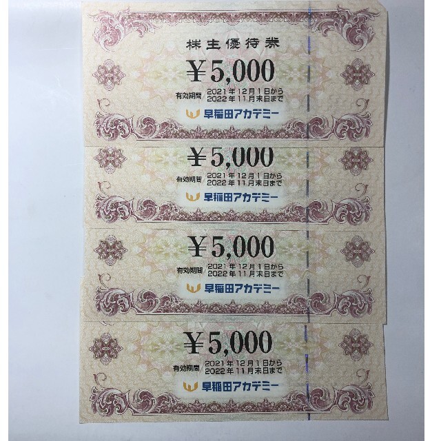 早稲田アカデミー 株主優待券 20000円分優待券/割引券