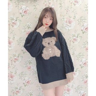 スワンキス(Swankiss)のSwankiss HB 21 teddy knit OP クマ ニットワンピース(ニット/セーター)