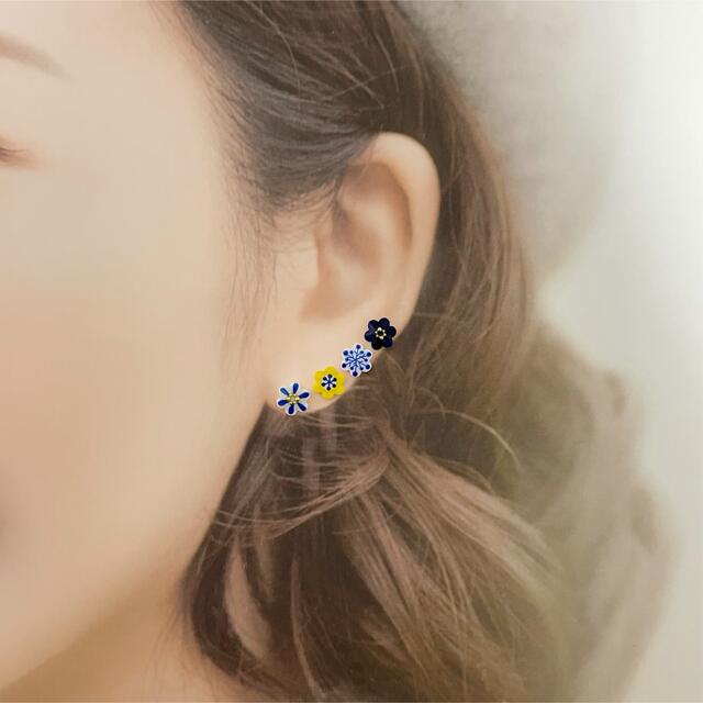 北欧 ❁小さいお花のピアスセット❁柄ミックス① ハンドメイドのアクセサリー(ピアス)の商品写真