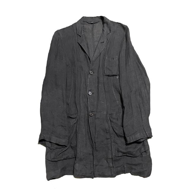 Ann Demeulemeester(アンドゥムルメステール)のAnn Demeulemeester  リネンコート　カーディガンレザー　シャツ メンズのトップス(シャツ)の商品写真