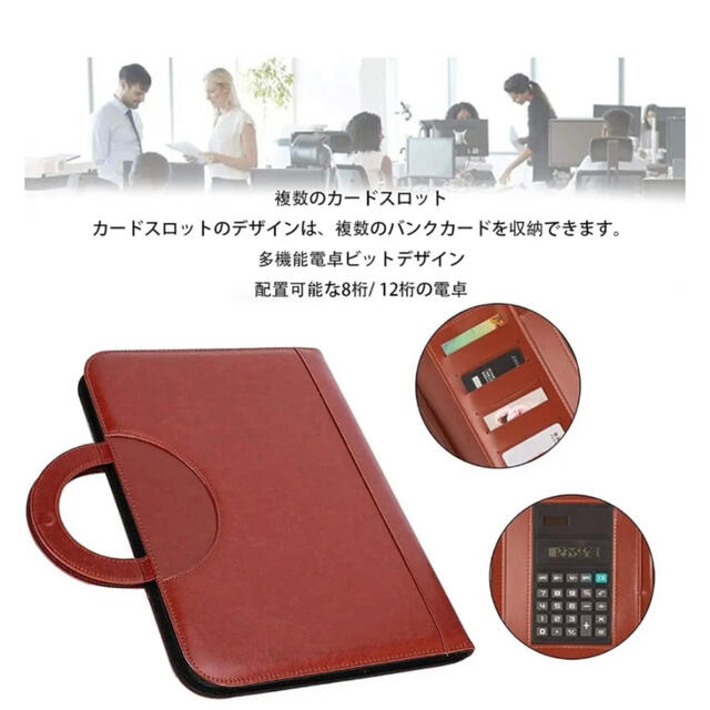 A4革クリップボードファスナー付きレザーポートビジネスケースオビジネスバッグ メンズのバッグ(ビジネスバッグ)の商品写真