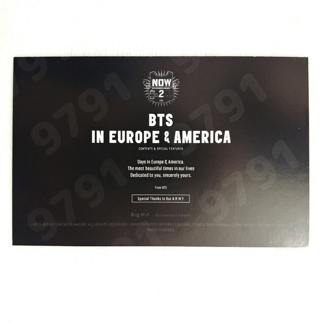 BTS NOW2 早期予約特典カード ジョングク 公式-eastgate.mk