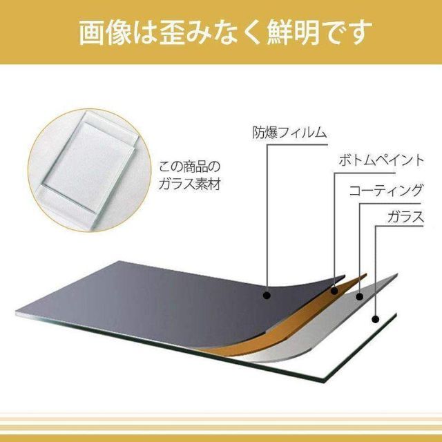 スタンドミラー おしゃれ 160cm*50cm 全身鏡 姿見 壁掛け ゴールド 6