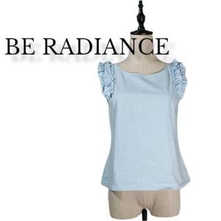 ビーラディエンス(BE RADIANCE)のBE RADIANCE  ブラウス 可愛いフリル　Free ブルー系ノースリーブ(シャツ/ブラウス(半袖/袖なし))