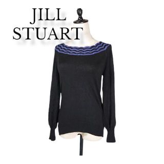 ジルスチュアート(JILLSTUART)のJILLSTUART ニットカットソー ブラック系　F　日本製　オフショルダー(カットソー(長袖/七分))